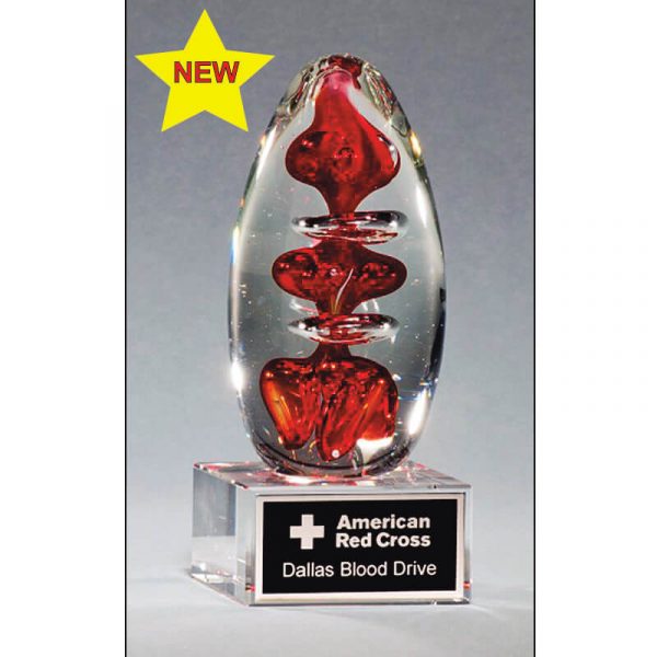 Buoyant Red Art Glass Victory Award