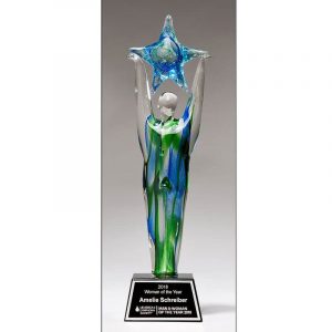 Art Glass Star Achiever Trophy