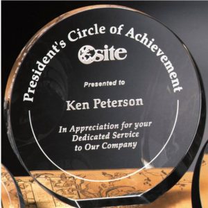 Elite Circle Optical Crystal Dedicated Service Award