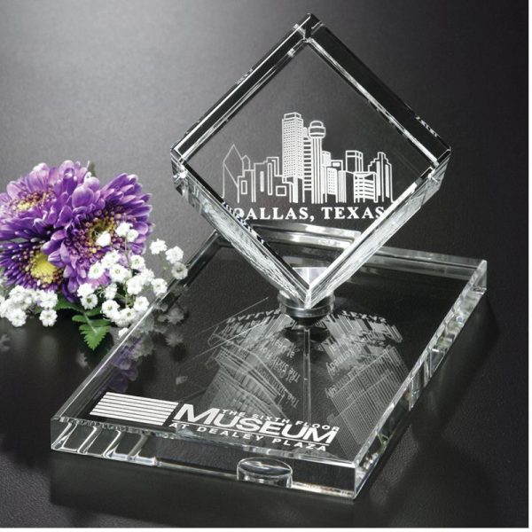 Optical Crystal Spinning Cube Award