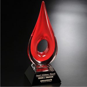 Cardinal Teardrop Art Glass Achievement Award