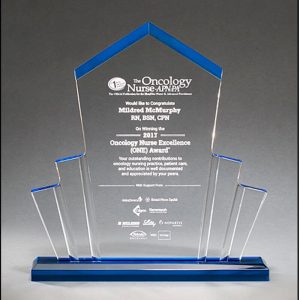 Monroe Blue Tower Spotlight Acrylic Award