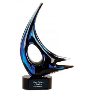 Dream Weaver Blue Sail Art Glass Award