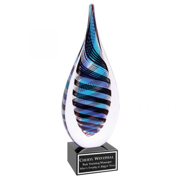 Royal Ebony Swirl Art Glass Award