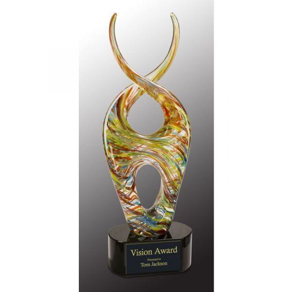 Carnegie Multi Color Twist Art Glass Award