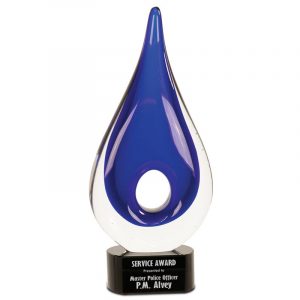 Blue Raindrop Donor's Recognition Glass Award