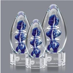 Eminence Crystal Blue Art Glass Award