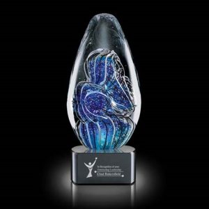 Blue Contempo Hand Blown Art Glass Award