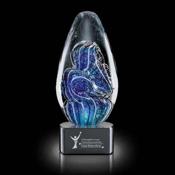 Blue Contempo Hand Blown Art Glass Award