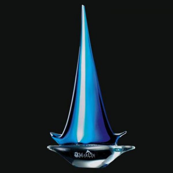 Stunning Sailboat Art Glass Award