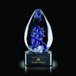 Blue Entanglement Hand Made Art Glass Award