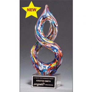 Helix Multiple Colors Art Glass Award