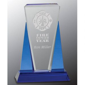 Carlton Blue Clear Crystal Award