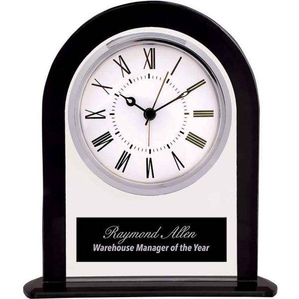Glass Arch Clock Employee Appreciation Award