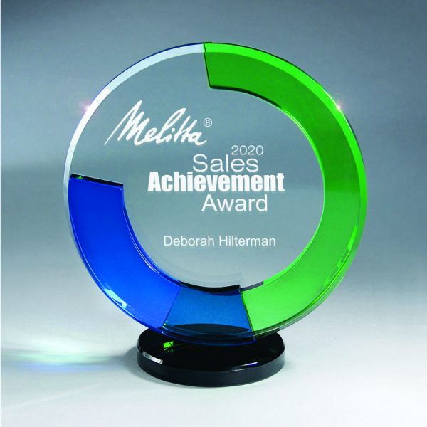 Three Tier Glass Circle of Excellence Award