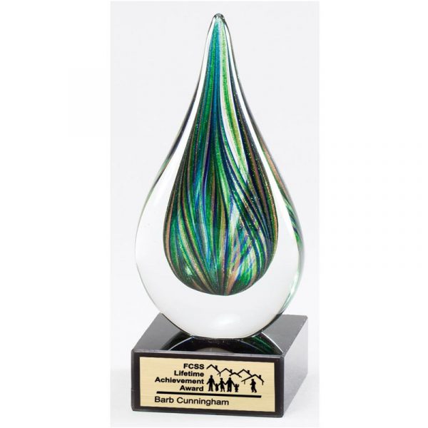 Green Splash Art Glass Recognition Award