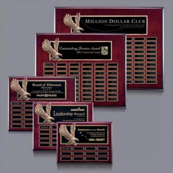 Bronze Soaring Eagle Rosewood Perpetual Award Plaque