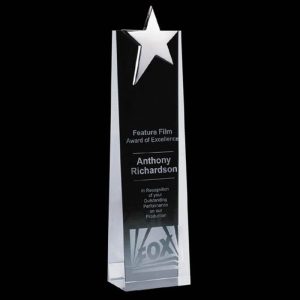 Chrome Star Crystal Tower Award