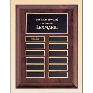 Hand Rubbed Cherry Finish Perpetual 12 Plate Plaque Award