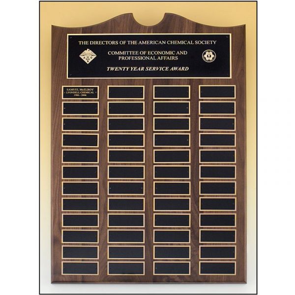 Solid American Walnut Roster Series Perpetual Plaques