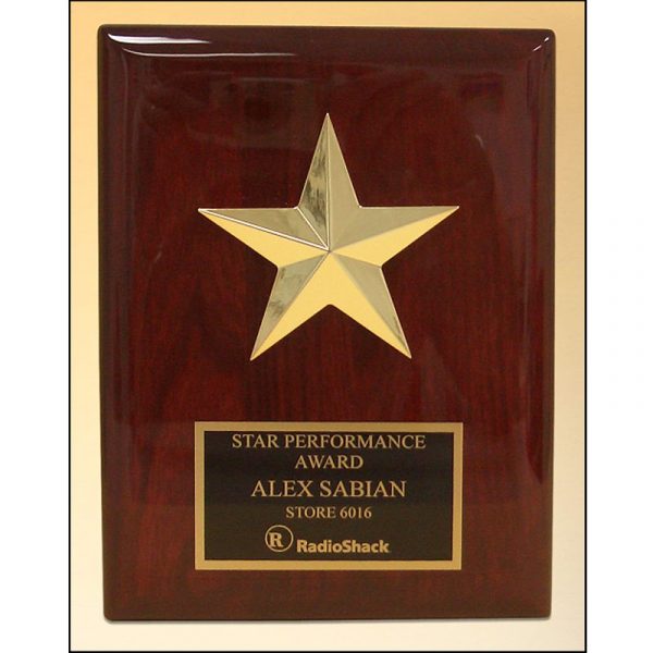 Gold Star Performer Award Plaque