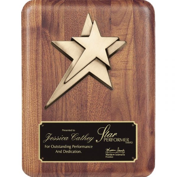 Star Achiever Walnut Award Plaque