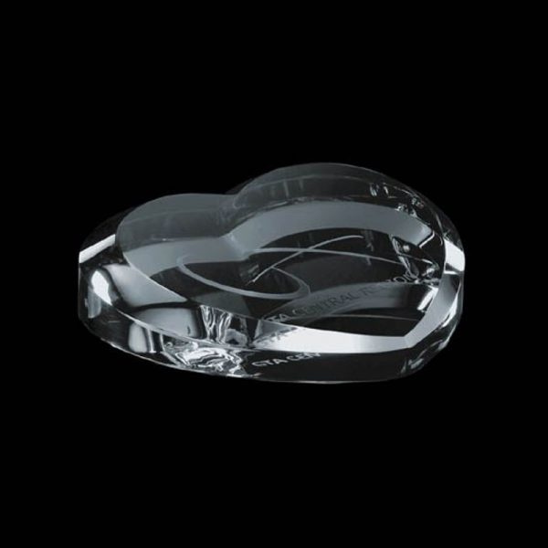 Large Crystal Heart Paperweight