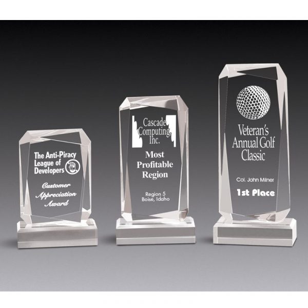 Faceted Rectangle Clear Acrylic Award