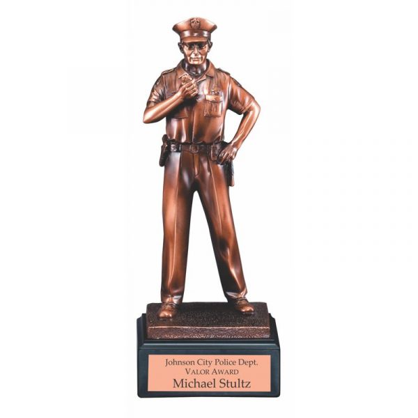 Policeman Statue Electroplated Bronze Finish