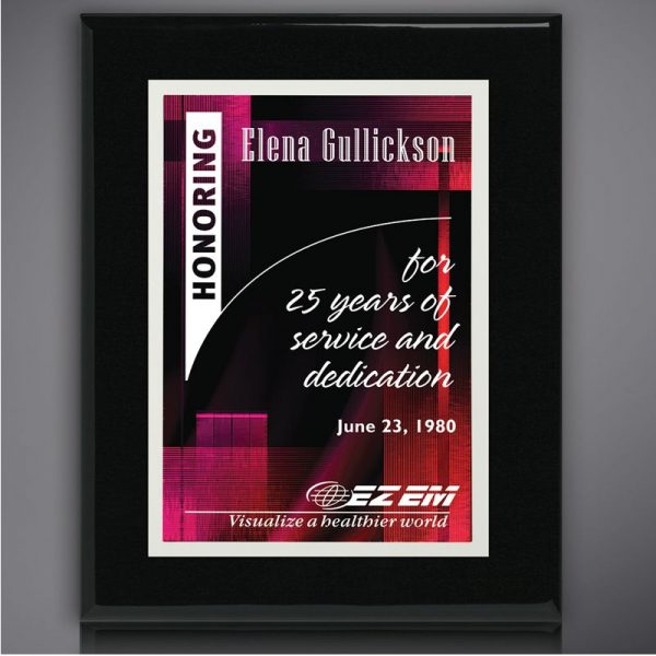 Personalized Full Color Black Award Plaque