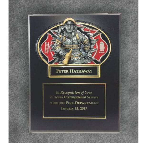 Fireman Burst Thru Casting Plaque Award