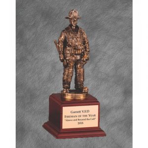Fireman of the Year Award Bronze Finish Statue