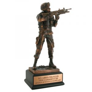 Antique Bronze Army Combat Statue